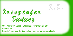 krisztofer duducz business card